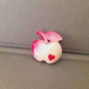 Pink and Cream Apple Brooch